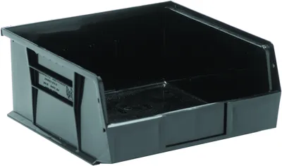 Quantum QUS235BKCS Stack & Hang Bin, 11"W x 10-7/8"D x 5"H, 55 lb capacity, Black, Case of 6