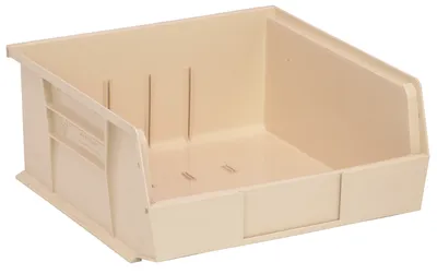 Quantum QUS235IVCS Stack & Hang Bin, 11"W x 10-7/8"D x 5"H, 55 lb capacity, Ivory, Case of 6