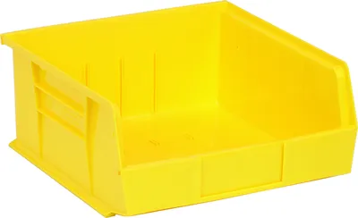 Quantum QUS235YLCS Stack & Hang Bin, 11"W x 10-7/8"D x 5"H, 55 lb capacity, Yellow, Case of 6