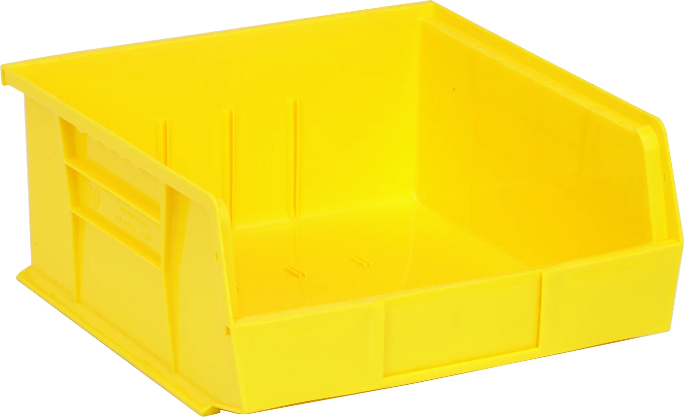 Quantum QUS235YLCS Stack & Hang Bin, 11"W x 10-7/8"D x 5"H, 55 lb capacity, Yellow, Case of 6