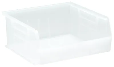 Quantum QUS235CLCS Stack & Hang Bin, 11"W x 10-7/8"D x 5"H, 55 lb capacity, Clear, Case of 6