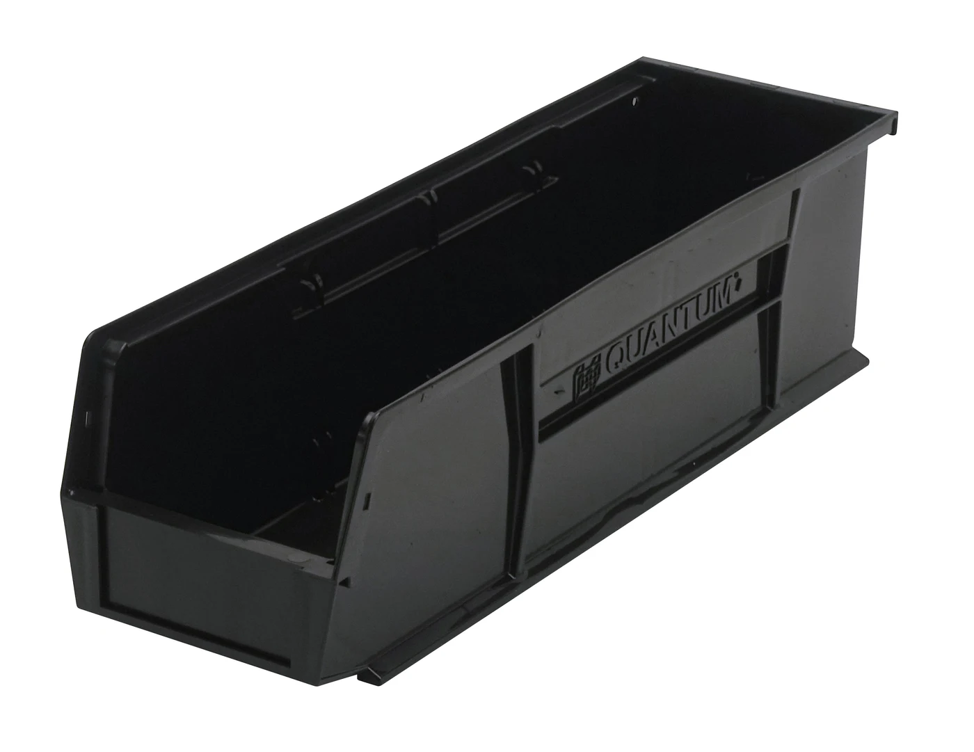 Quantum QUS238BKCS Stack & Hang Bin, 5-1/2"W x 18"D x 5"H, 45 lb capacity, Black, Case of 12