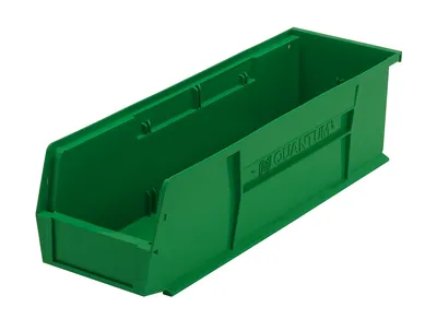 Quantum QUS238GNCS Stack & Hang Bin, 5-1/2"W x 18"D x 5"H, 45 lb capacity, Green, Case of 12