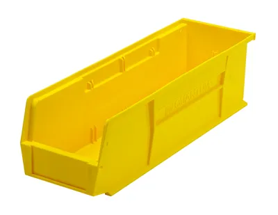 Quantum QUS238YLCS Stack & Hang Bin, 5-1/2"W x 18"D x 5"H, 45 lb capacity, Yellow, Case of 12