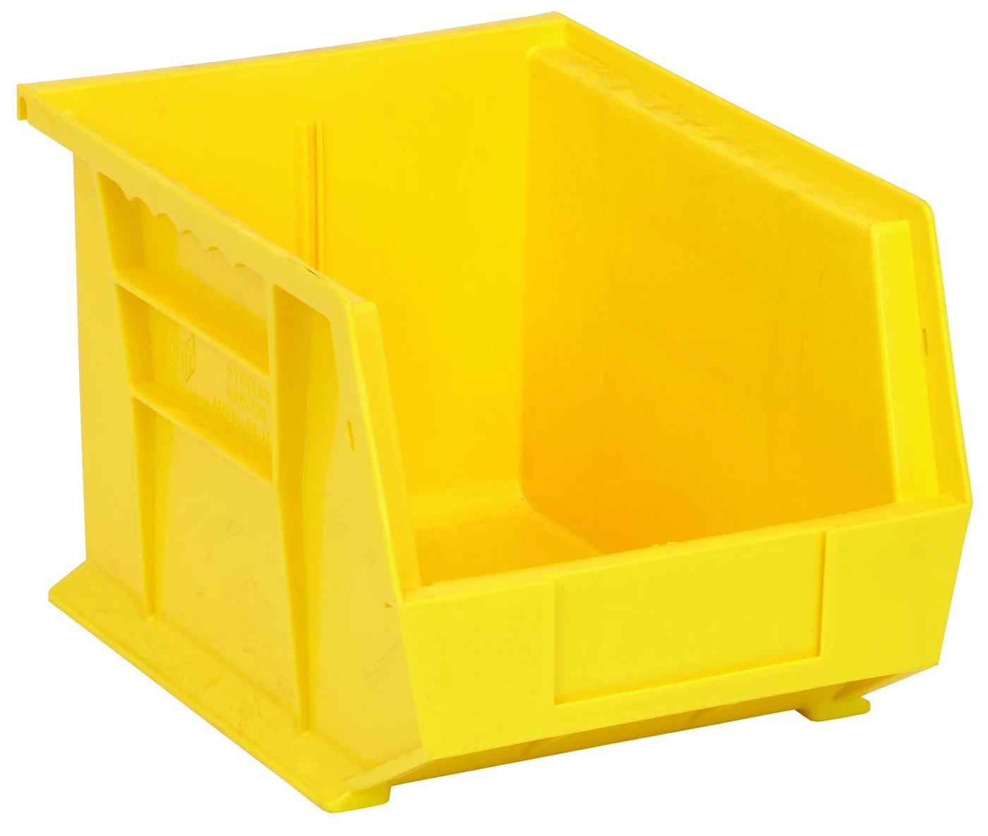 Quantum QUS239YLCS Stack & Hang Bin, 8-1/4"W x 10-3/4"D x 7"H, 55 lb capacity, Yellow, Case of 6