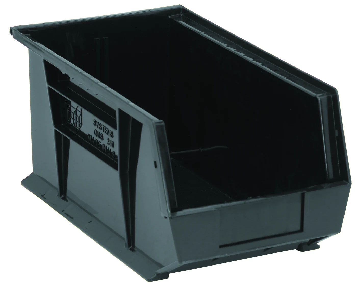 Quantum QUS240BKNB Stack & Hang Bin, 8-1/4"W x 14-3/4"D x 7"H, 65 lb capacity, Black