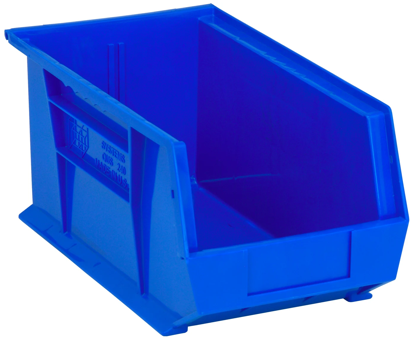 Quantum QUS240BLNB Stack & Hang Bin, 8-1/4"W x 14-3/4"D x 7"H, 65 lb capacity, Blue