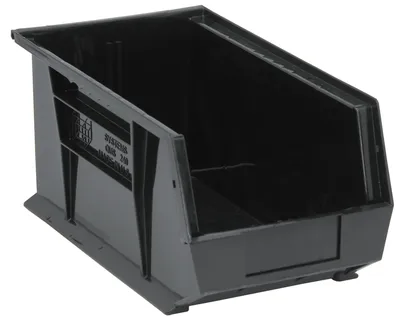 Quantum QUS240BRCS Stack & Hang Bin, 8-1/4"W x 14-3/4"D x 7"H, 65 lb capacity, Black, Case of 12