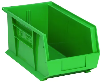 Quantum QUS240GNNB Stack & Hang Bin, 8-1/4"W x 14-3/4"D x 7"H, 65 lb capacity, Green