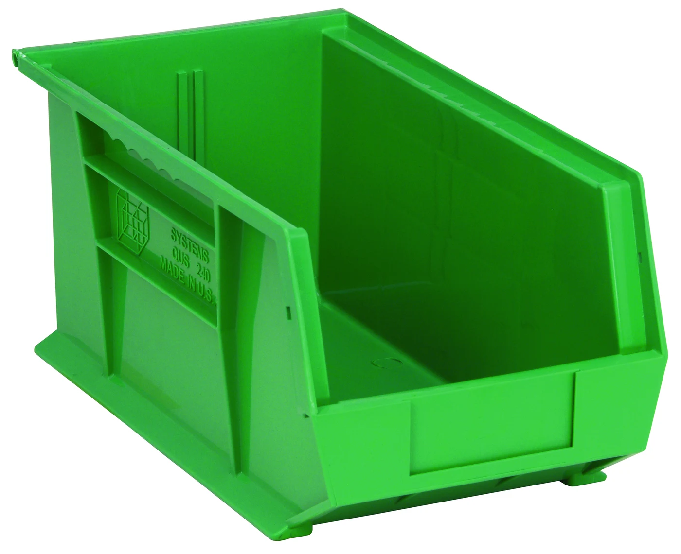 Quantum QUS240GNNB Stack & Hang Bin, 8-1/4"W x 14-3/4"D x 7"H, 65 lb capacity, Green