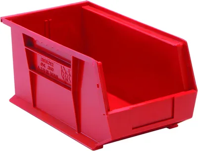 Quantum QUS240RDNB Stack & Hang Bin, 8-1/4"W x 14-3/4"D x 7"H, 65 lb capacity, Red