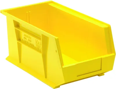Quantum QUS240YLCS Stack & Hang Bin, 8-1/4"W x 14-3/4"D x 7"H, 65 lb capacity, Yellow, Case of 12
