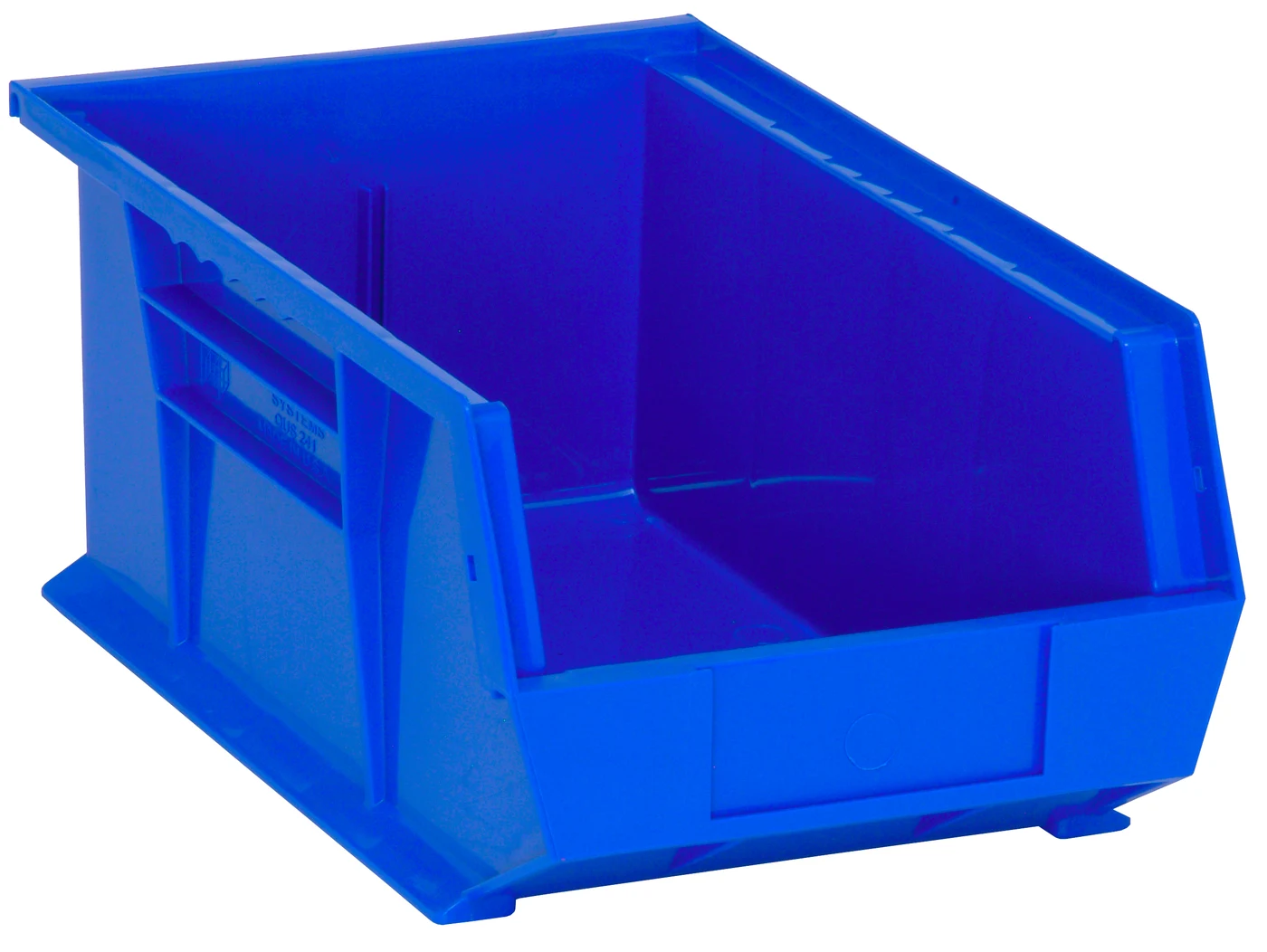 Quantum QUS241BLCS Stack & Hang Bin, 8-1/4"W x 13-5/8"D x 6"H, 65 lb capacity, Blue, Case of 12