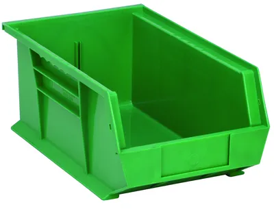 Quantum QUS241GNCS Stack & Hang Bin, 8-1/4"W x 13-5/8"D x 6"H, 65 lb capacity, Green, Case of 12