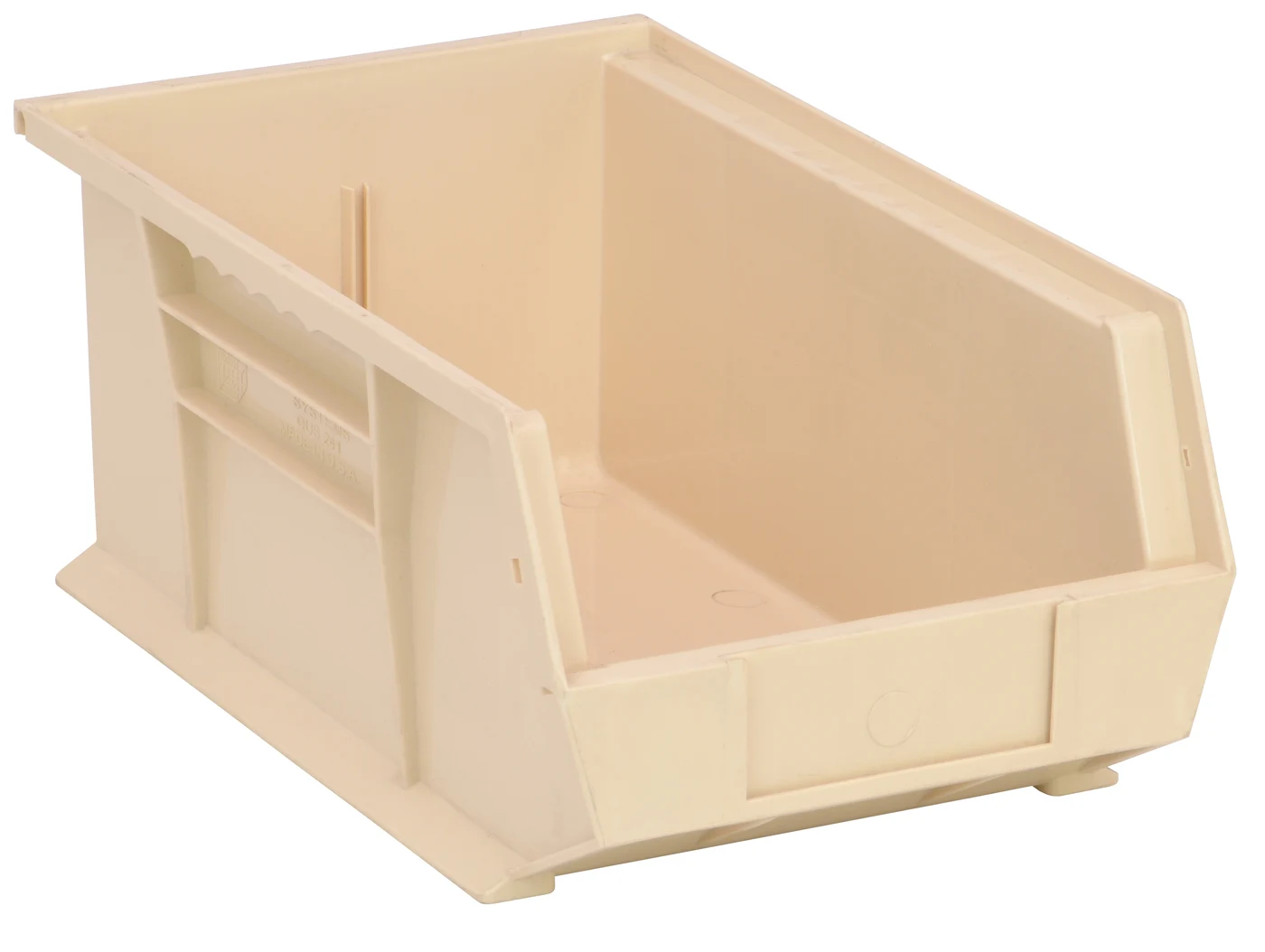 Quantum QUS241IVCS Stack & Hang Bin, 8-1/4"W x 13-5/8"D x 6"H, 65 lb capacity, Ivory, Case of 12
