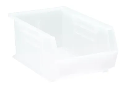 Quantum QUS241CLCS Stack & Hang Bin, 8-1/4"W x 13-5/8"D x 6"H, 65 lb capacity, Clear, Case of 12