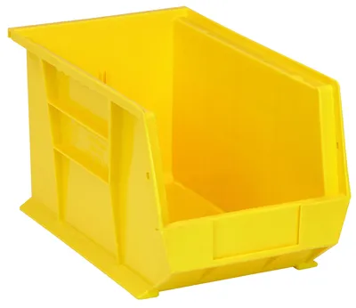 Quantum QUS242YLCS Stack & Hang Bin, 8-1/4"W x 13-5/8"D x 8"H, 65 lb capacity, Yellow, Case of 12