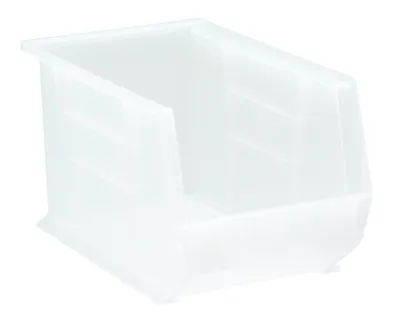 Quantum QUS242CLCS Stack & Hang Bin, 8-1/4"W x 13-5/8"D x 8"H, 65 lb capacity, Clear, Case of 12
