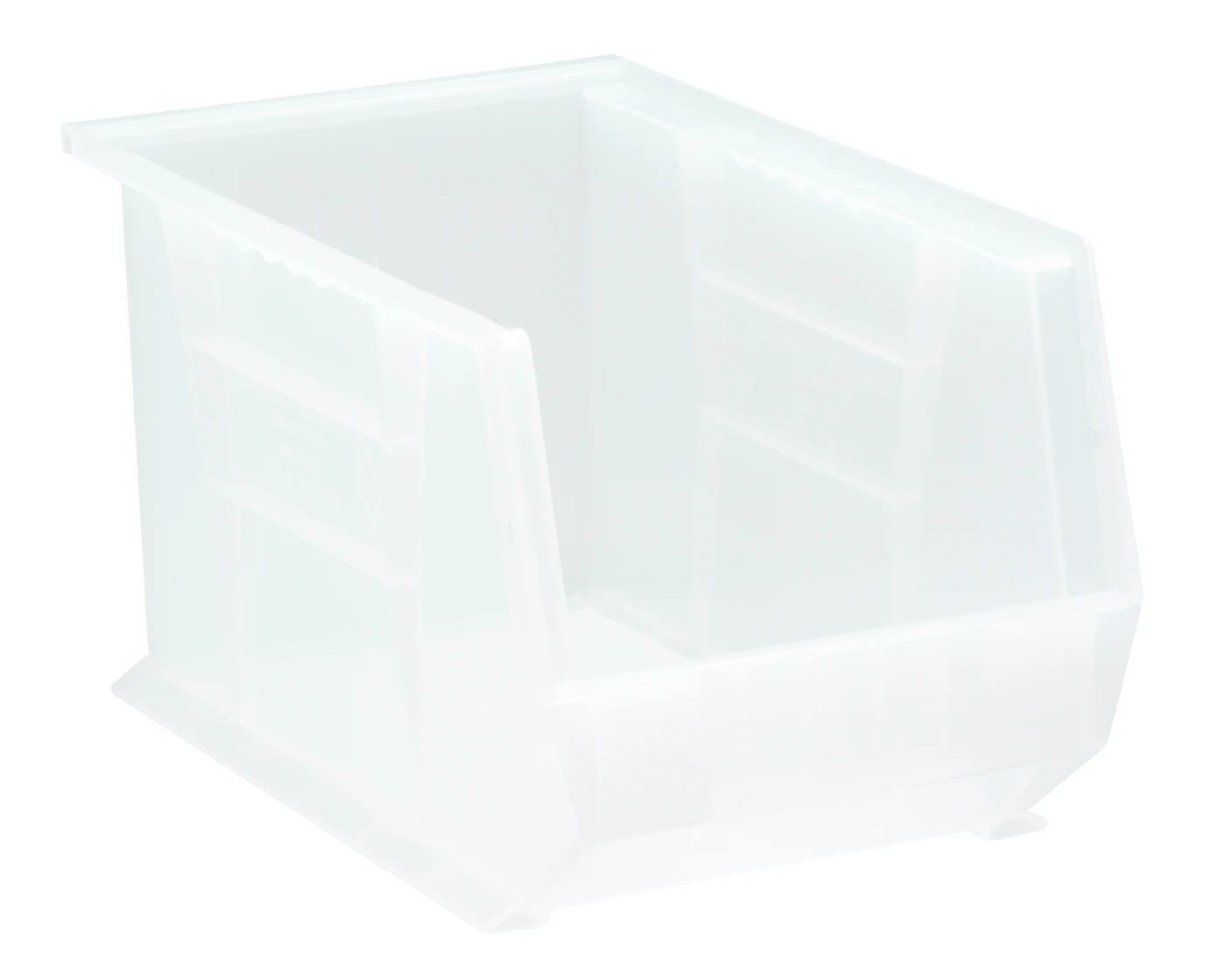 Quantum QUS242CLCS Stack & Hang Bin, 8-1/4"W x 13-5/8"D x 8"H, 65 lb capacity, Clear, Case of 12