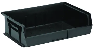 Quantum QUS245BKCS Stack & Hang Bin, 16-1/2"W x 10-7/8"D x 5"H, 65 lb capacity, Black, Case of 6