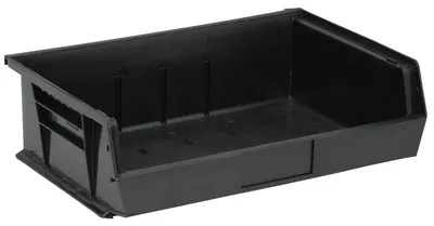 Quantum QUS248BRCS Stack & Hang Bin, 8-1/4"W x 18"D x 7"H, 80 lb capacity, Black, Case of 6
