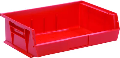 Quantum QUS245RDCS Stack & Hang Bin, 16-1/2"W x 10-7/8"D x 5"H, 65 lb capacity, Red, Case of 6