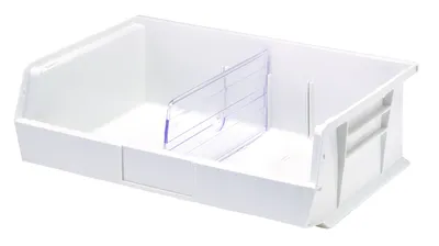 Quantum DUS270CL Clear Bin Divider, Pack of 6 — in use