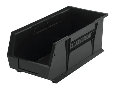 Quantum QUS248BKCS Stack & Hang Bin, 8-1/4"W x 18"D x 7"H, 80 lb capacity, Black, Case of 6