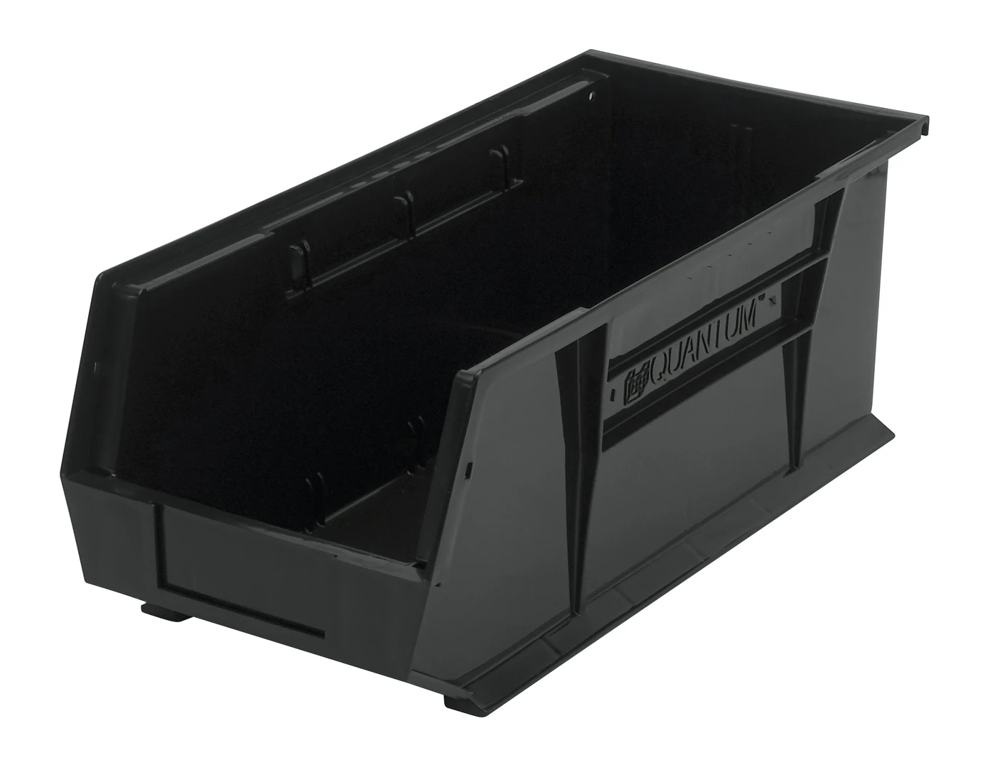 Quantum QUS248BKCS Stack & Hang Bin, 8-1/4"W x 18"D x 7"H, 80 lb capacity, Black, Case of 6