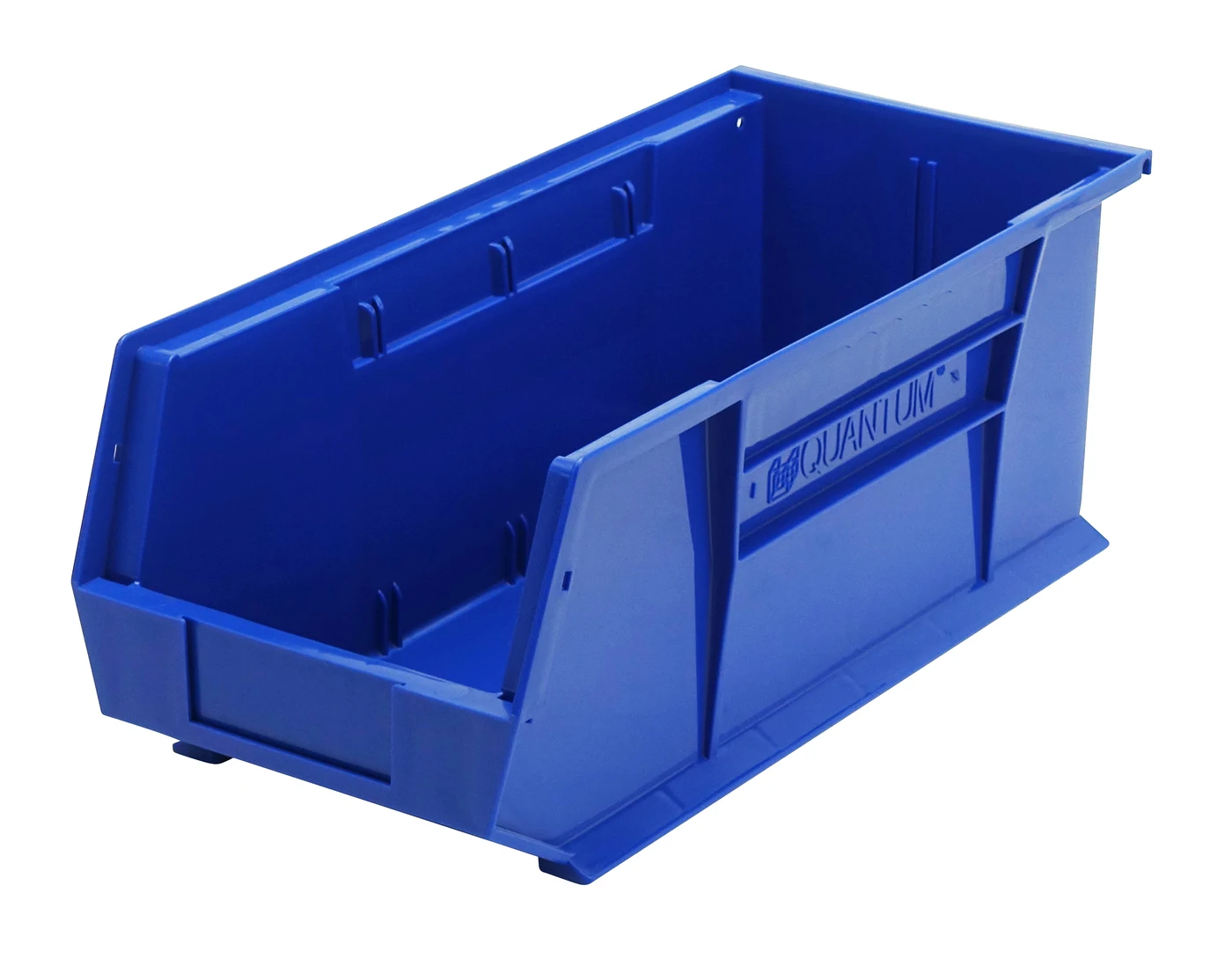 Quantum QUS248BLCS Stack & Hang Bin, 8-1/4"W x 18"D x 7"H, 80 lb capacity, Blue, Case of 6