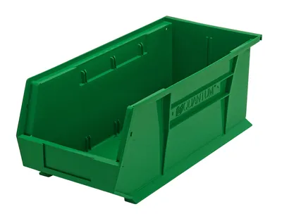 Quantum QUS248GNCS Stack & Hang Bin, 8-1/4"W x 18"D x 7"H, 80 lb capacity, Green, Case of 6