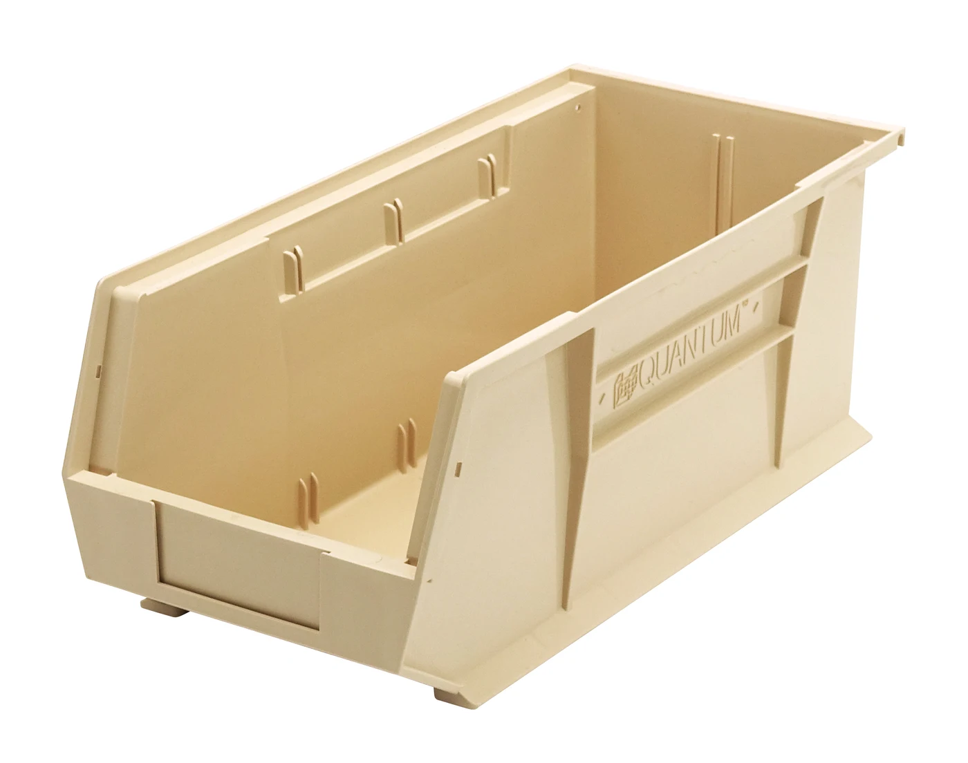 Quantum QUS248IVCS Stack & Hang Bin, 8-1/4"W x 18"D x 7"H, 80 lb capacity, Ivory, Case of 6