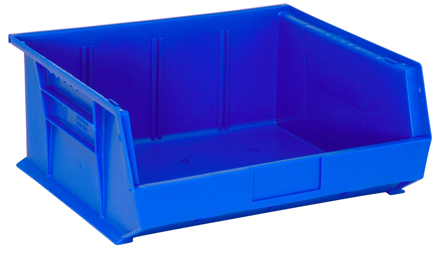 Quantum QUS250BLNB Stack & Hang Bin, 16-1/2"W x 14-3/4"D x 7"H, 80 lb capacity, Blue