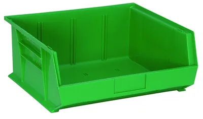 Quantum QUS250GNCS Stack & Hang Bin, 16-1/2"W x 14-3/4"D x 7"H, 80 lb capacity, Green, Case of 6