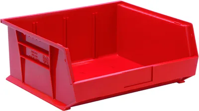 Quantum QUS250RDNB Stack & Hang Bin, 16-1/2"W x 14-3/4"D x 7"H, 80 lb capacity, Red