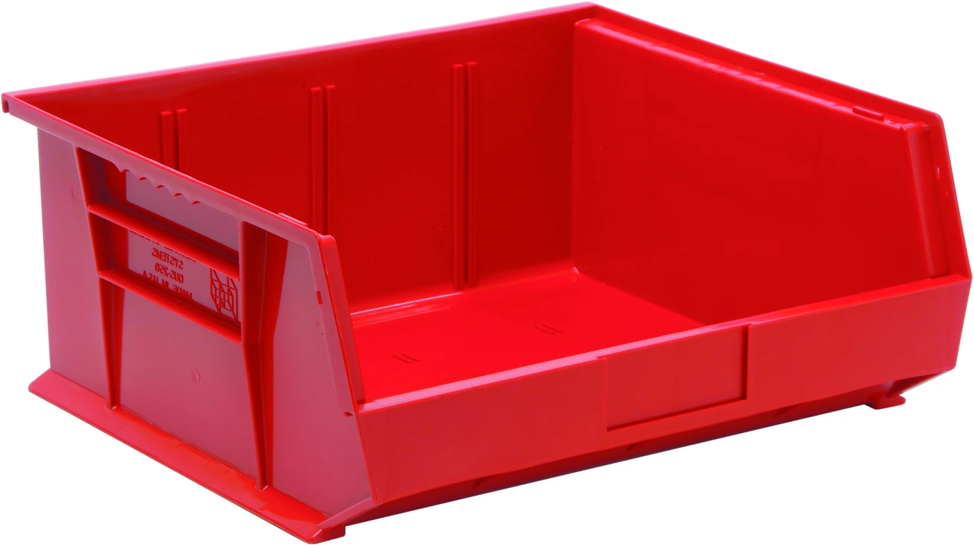 Quantum QUS250RDNB Stack & Hang Bin, 16-1/2"W x 14-3/4"D x 7"H, 80 lb capacity, Red