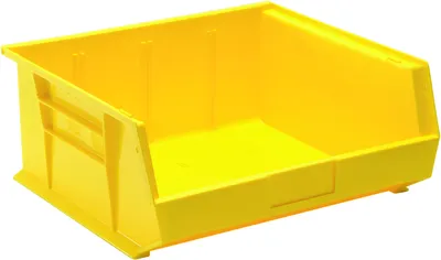 Quantum QUS250YLCS Stack & Hang Bin, 16-1/2"W x 14-3/4"D x 7"H, 80 lb capacity, Yellow, Case of 6