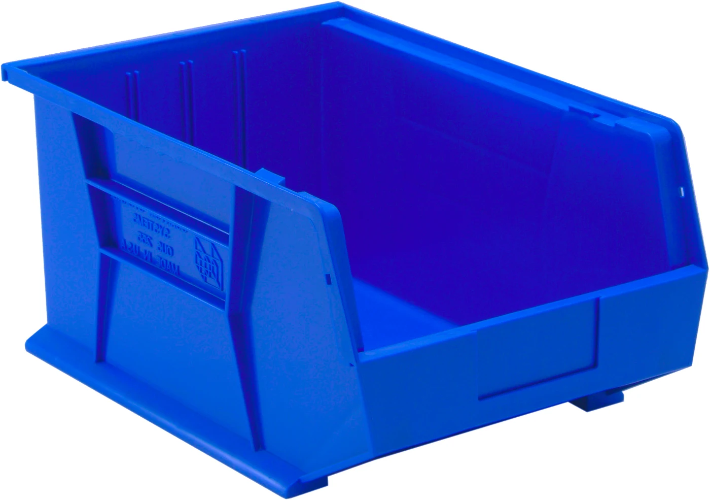 Quantum QUS255BLCS Stack & Hang Bin, 11"W x 16"D x 8"H, 80 lb capacity, Blue, Case of 4