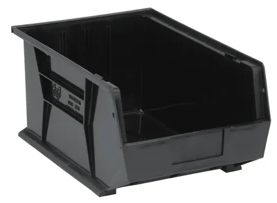 Quantum QUS255BRCS Stack & Hang Bin, 11"W x 16"D x 8"H, 80 lb capacity, Black, Case of 4