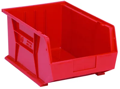 Quantum QUS255RDCS Stack & Hang Bin, 11"W x 16"D x 8"H, 80 lb capacity, Red, Case of 4