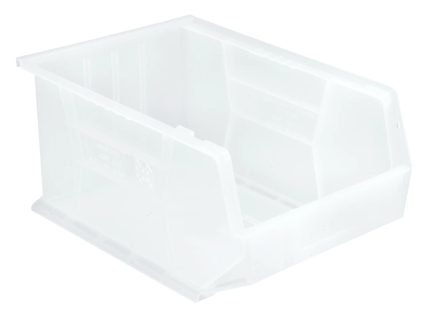 Quantum QUS255CLNB Stack & Hang Bin, 11"W x 16"D x 8"H, 80 lb capacity, Clear