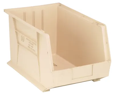 Quantum QUS260IVCS Stack & Hang Bin, 11"W x 18"D x 10"H, 80 lb capacity, Ivory, Case of 4