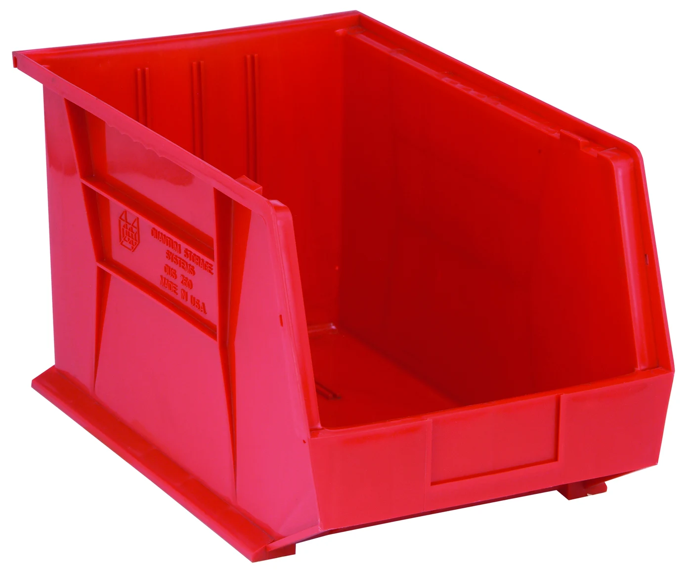 Quantum QUS260RDNB Stack & Hang Bin, 11"W x 18"D x 10"H, 80 lb capacity, Red