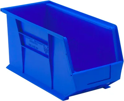 Quantum QUS265BLCS Stack & Hang Bin, 8-1/4"W x 18"D x 9"H, 65 lb capacity, Blue, Case of 6