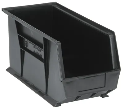 Quantum QUS265BRCS Stack & Hang Bin, 8-1/4"W x 18"D x 9"H, 65 lb capacity, Black, Case of 6