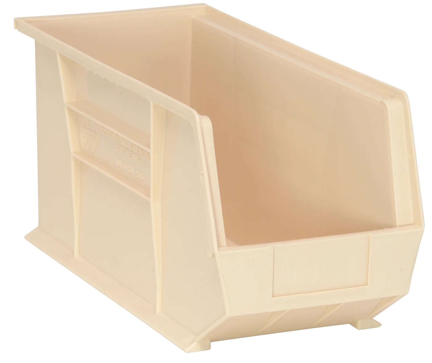 Quantum QUS265IVCS Stack & Hang Bin, 8-1/4"W x 18"D x 9"H, 65 lb capacity, Ivory, Case of 6