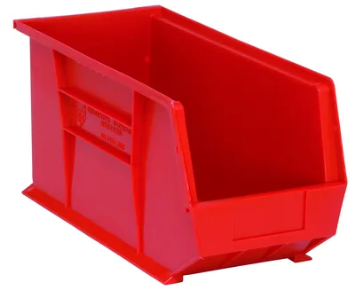 Quantum QUS265RDNB Stack & Hang Bin, 8-1/4"W x 18"D x 9"H, 65 lb capacity, Red