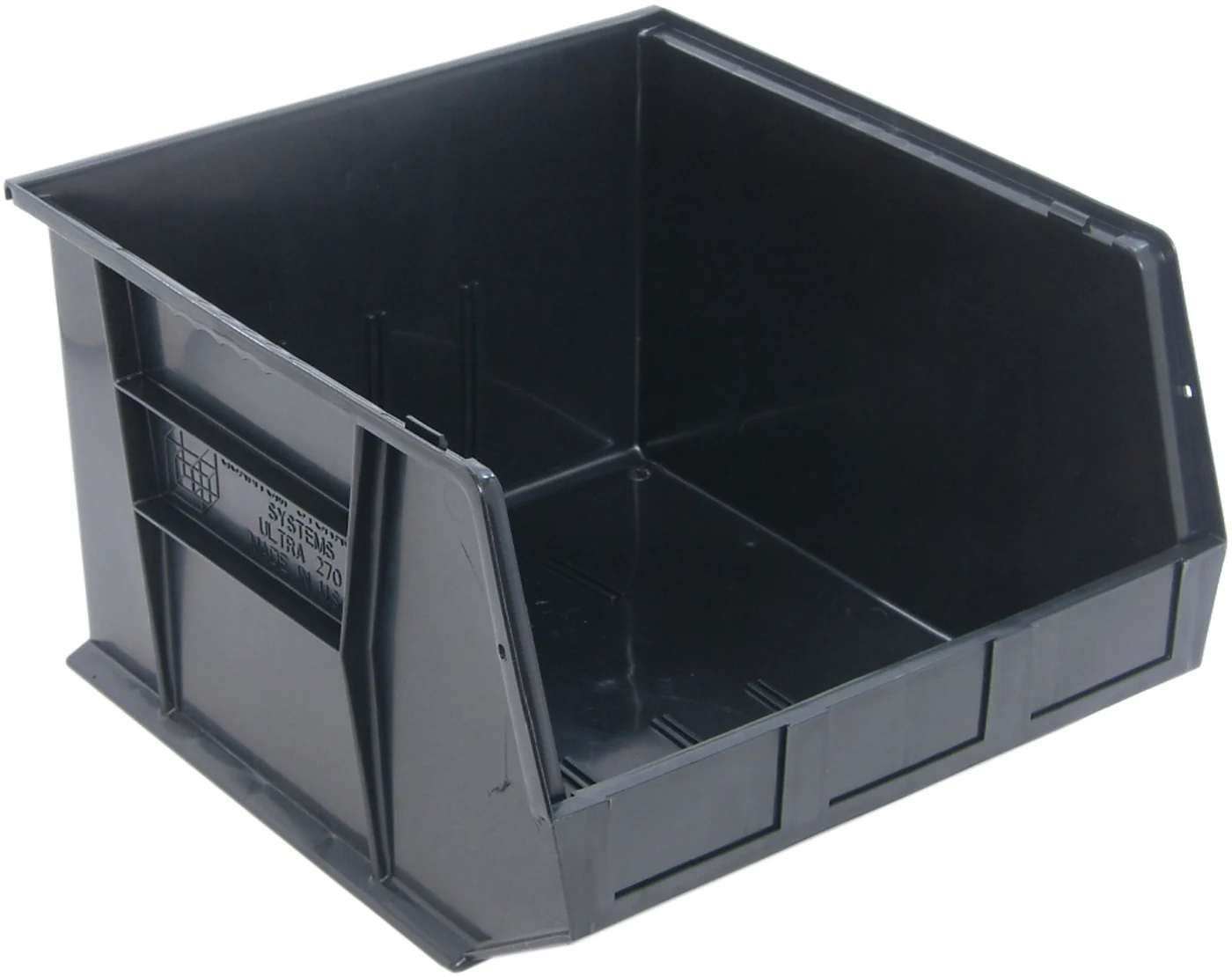 Quantum QUS270BRCS Stack & Hang Bin, 16-1/2"W x 18"D x 11"H, 80 lb capacity, Black, Case of 3