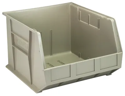 Quantum QUS270SNCS Stack & Hang Bin, 16-1/2"W x 18"D x 11"H, 80 lb capacity, Stone, Case of 3