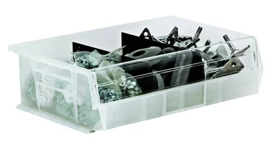 Quantum DUS270 Bin Divider for Bin QUS270, Black, Pack of 6 — in use